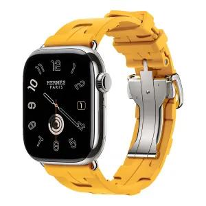 Apple Watch Hermes 11 GPS + Cellular 46mm 실버 티타늄 케이스 그리고 죤 Kilim 싱글 투어
