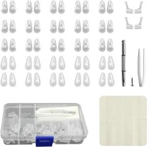 나사가 있는 TNJPESK 안경 수리 키트 키트에는 코 패드 선글라스 정밀 드라이버 핀셋 청소용 천이 키트가