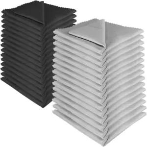 30개 안경 청소용 천(블랙 15개 + 그레이 15개) - 휴대폰 화면 카메라 렌즈용 프리미엄 렌즈 천 7인치 x