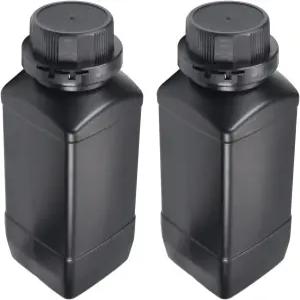 헤이아르바이트 플라스틱 실험실 화학 시약 병 1000ml/34온스 와이드 마우스 밀봉 액체 저장 용기 블랙 캡