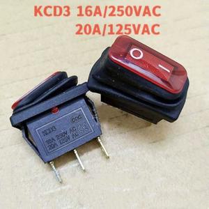 KCD3 선박용 3핀 ON/OFF 16A 250V / 20A AC 방수 전원 스위치 고전류 로커 LED 버튼 포함
