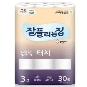 잘풀리는집 3겹 화장지 30롤 터치 두루마리 휴지 x3SET(SH) (46611445)