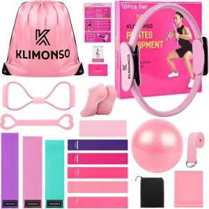 남녀용 필라테스 키트 - 가정용 운동 기구를 위한 완벽한 필수 세트 5Pcs 저항 밴드 볼 스트랩 양말