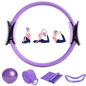 여성용 라이프레아 필라테스 링 세트 저항 밴드가 있는 홈 운동 장비 14인치 매직 서클 미니 볼 근력 토닝