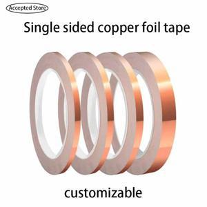 25M 구리 호일 테이프 단일 측면 전도성 차폐 달팽이 얼룩 유리 가전 DIY