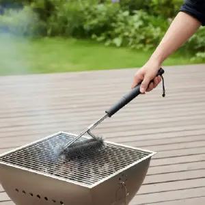 (색상 그릴브러쉬)바베큐 그릴 석쇠 세척 솔 캠핑용 불판 클리너 철제 브러쉬 30cm