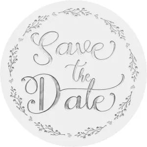 날짜를 저장하는 투명 스티커 호일 원형 라벨 1.6인치 청첩장 봉투 봉인 약혼 및 특별 이벤트를 위한