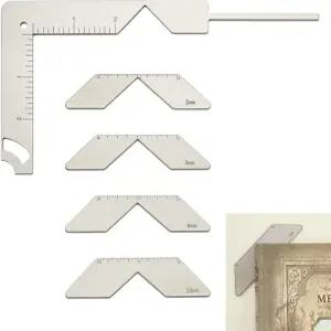 OLYCRAFT 5Pcs 제본 키트 및 코너 마이터 도구 5-in-1 책 커버 가이드 2/3/5/10mm 201 스테인리스 스틸