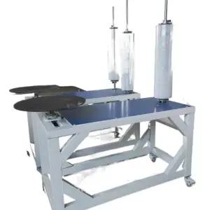 소형 수동 회전판 랩핑기 포장 거치대 포장대 스트레치 박스 필름