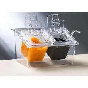 업소용 투명 아크릴 통 타피오카 2구 양념통 샐러드바 토핑통