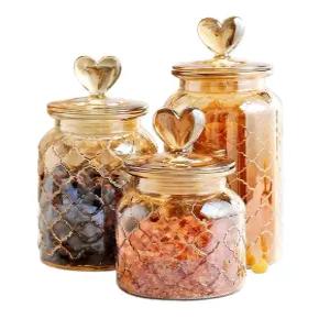 커피원두 잡곡 밀폐보관 주방 유리병 하트뚜껑있는