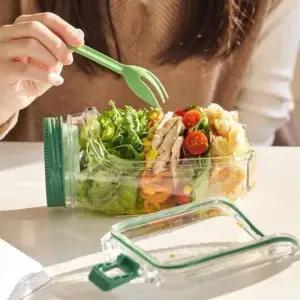 옆으로 열리는 샐러드 휴대용 보관 병 도시락 200ml 통 용기