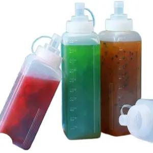 넓은 입구 소스통 업소용 보관 뚜껑 세트 사각1000ml대구경5팩(31cm브러시) 양