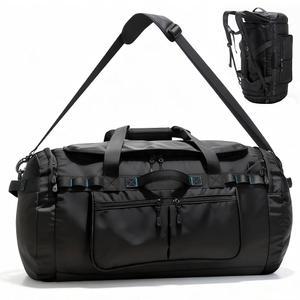 [미국배송] 스트랩이 달린 남성용 대형 여행용 더플 백팩 45L /60L /90L 방수 체육관 더플백 하이킹 캠핑 헬스장 오버나이트 신발 수납공간 포함 (90L)