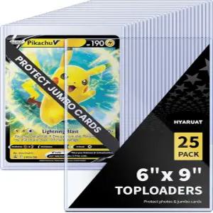 HYARUAT 6x9 탑로더 - 점보 카드 사진 및 시트 보호 우편 발송을 위한 견고한 투명 PVC 슬리브(25팩)
