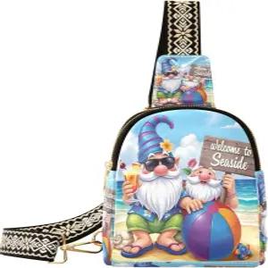 여행용 크로스바디 슬링백 여성용 여름 비치볼 놈 가죽 가슴 가방 백팩