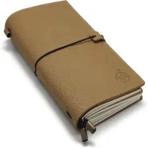 천연 가죽 트래블러스 노트 레귤러 사이즈 세트 수공예 리필형 다이어리 포켓 포함 아티초크 컬러 드로잉