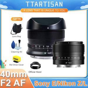 TTArtisan 40mm F2 풀프레임 자동 초점 AF 대구경 렌즈 소니 E FE 니콘 Z L 마운트 A7CII A7R A7M Z6 Z6III