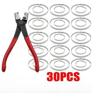 30개 범용 조절식 스테인리스 스틸 액슬 CV 조인트 부트 크림프 클램프 키트 드라이브샤프트 호스 클립 플