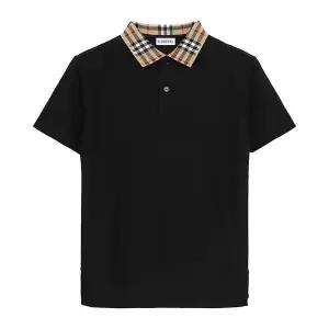 KIDS 26SS 블랙 카라 체크 폴로 티셔츠 8105570/14A