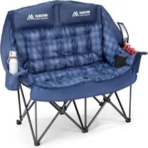 허스크펌 패딩 더블 캠핑 의자 하이백 시트 오버사이즈 러브잇 서포트 800LBS 헤비 듀티 소파 컵 홀더 쿨러