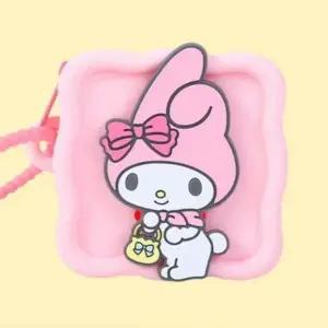 미니 스퀘어 실리콘 파우치 전신 캐릭터 동전 지갑 다용도 소품