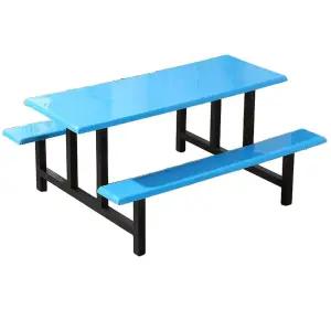 학교 벤치 일체형 스틸벤치 급식실 의자 야외벤치 공원 테이블 매점 식탁