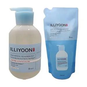 [셀러허브 1]일리윤 세라마이드 아토 6.0 탑투토 워시 본품 500ml + 리필 500ml 올인원 바디워시 1 (47587