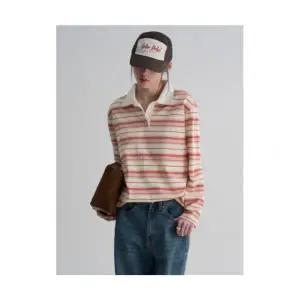 에잇세컨즈 8SECONDS 스트라이프 칼라 럭비 티셔츠 레드 390101