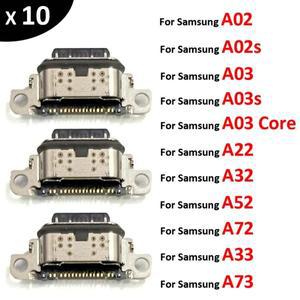 USB 잭 소켓 커넥터 충전기 포트  삼성호환 A02s A22 A32 A52 A72 A03 코어 A33 A73 A53 4G 5G 용  10 개