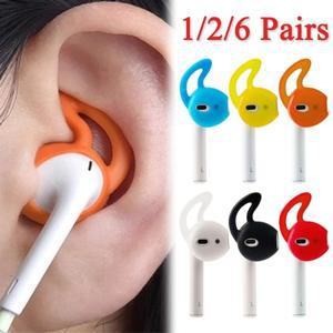 에어팟 보호 슬리브 인이어 미끄럼 방지 이어팟용 소프트 실리콘 커버  이어훅 팁 포함  6 쌍