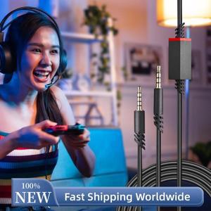 Astro A10/A30/A40/A40TR/A50 게임 헤드셋 오디오 라인용 2M 교체용 케이블 인라인 음소거 코드 플스호환/