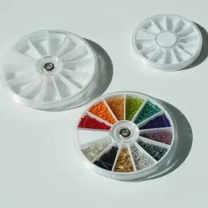 [갓샵]비즈 네일 파츠 스톤 큐빅 케이스 보관함 원형 2size