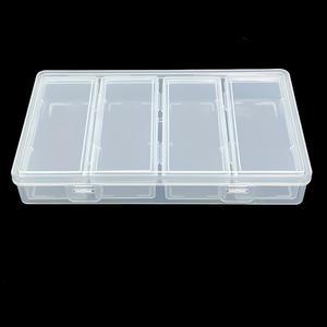조정 가능한 칸막이 4개 투명 공예 정리함 플라스틱 칸막이가 상자 있는 보관 탈착식