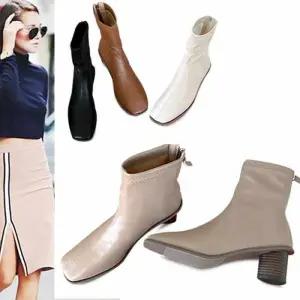 [카미엣뮤즈]미들힐 앵클 부츠_KM21w091