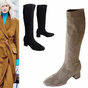 [카미엣뮤즈]스웨이드 슬림 롱부츠_KM21w114