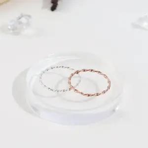 [옷자락]여자 로즈골드 레이어드 링 얇은 꼬임 패션 반지