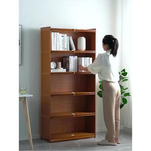 거실 침실 사무실을 위한 대나무 가진 책장 도어 계층 플립 현대 저장 책장을