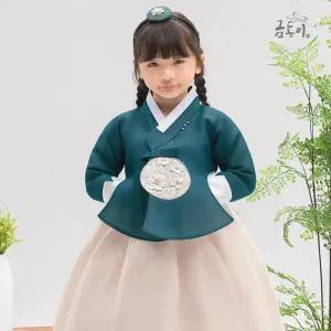 [금동이한복]AW230 여청록진주당의 아동한복 여아한복