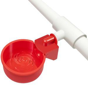치킨 워터러 12팩, 자동 워터 컵 및 1/2인치 PVC 티 피팅, 대형 충전 컵, DIY 공급기, 쿱 디스펜서, 가금류 공급기 키트
