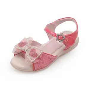 [바니플랫키즈]바니키즈 아동 어린이 리치 LED 플랫 여아 샌들 핑크