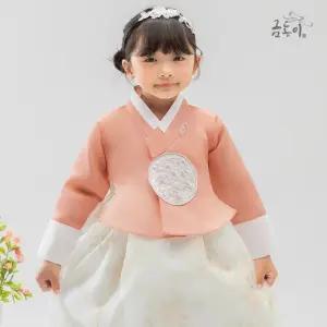 [금동이한복]AW241 여살분홍꽃당의 아동한복 여아한복