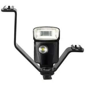 트리플 핫슈 마운트 거치대 플래시 마이크 DSLR 카메라