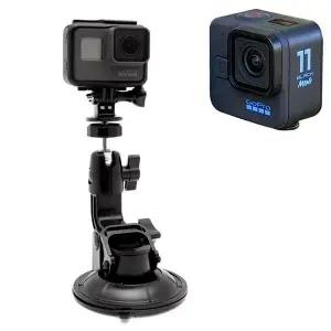 [셀러에이드]고프로 11 미니 호환 액션캠 카메라 유리 거울 흡착 거치대 CCTV 촬영