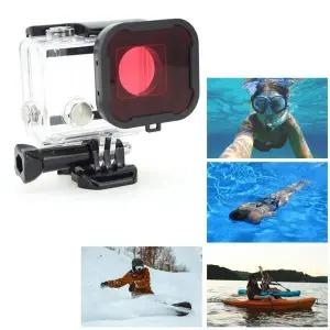 [셀러에이드]고프로 히어로 4 3+ 3 호환 액션캠 방수 하우징 케이스 렌즈 레드