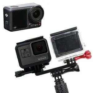 [셀러에이드]DJI 오즈모 액션 4 호환 액션캠 듀얼 헤드 거치대 마운트 마이크