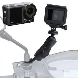 [셀러에이드]DJI 오즈모 액션 4 호환 액션캠 오토바이 백미러 거치대 블랙박스