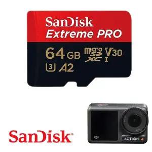 [셀러에이드]DJI 오즈모 액션 4 호환 액션캠 마이크로 SD 저장 카드 64GB