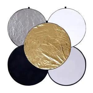 [셀러에이드]촬영용 원형 반사판 110cm 5in1 조명판 플래시 LED 라이트