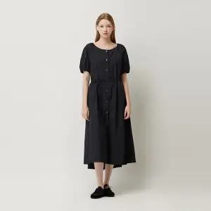 시슬리 본사 Online Exclusive 버튼 업 플레어 롱 원피스 SAOPE4541BK1222855